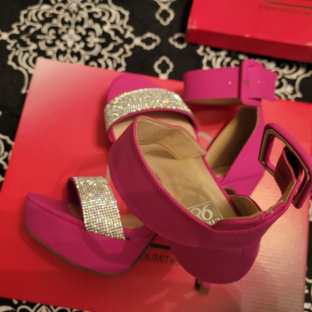 BRAND NEW Speed Limit 98  Rhinestone Encrusted Platform